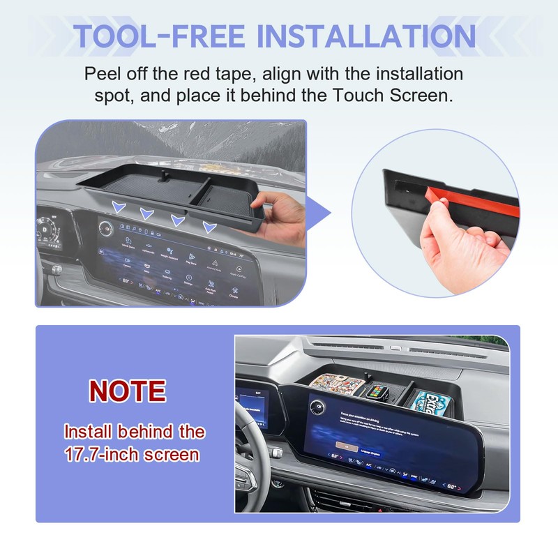 RUNROAD Dashboard Storage Organizer Tray Compatible with 2025 2026 Chevy