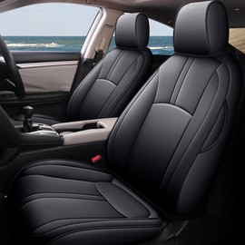 AOMSAZTO Seat Covers for Honda Civic: Hatchback EX Sport Touring EX-L 2016 2017 2018 2019 2020 2021 Custom Fit Leather Seats Cover Full Set Black