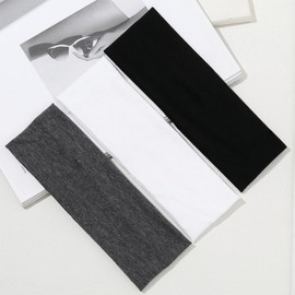 Headbands for Women 16 PCS Fashion Sports Hair Elastic Soft Fabric Non Slip Headbands for Sports Yoga Running Gym White Grey Dark Gray Black