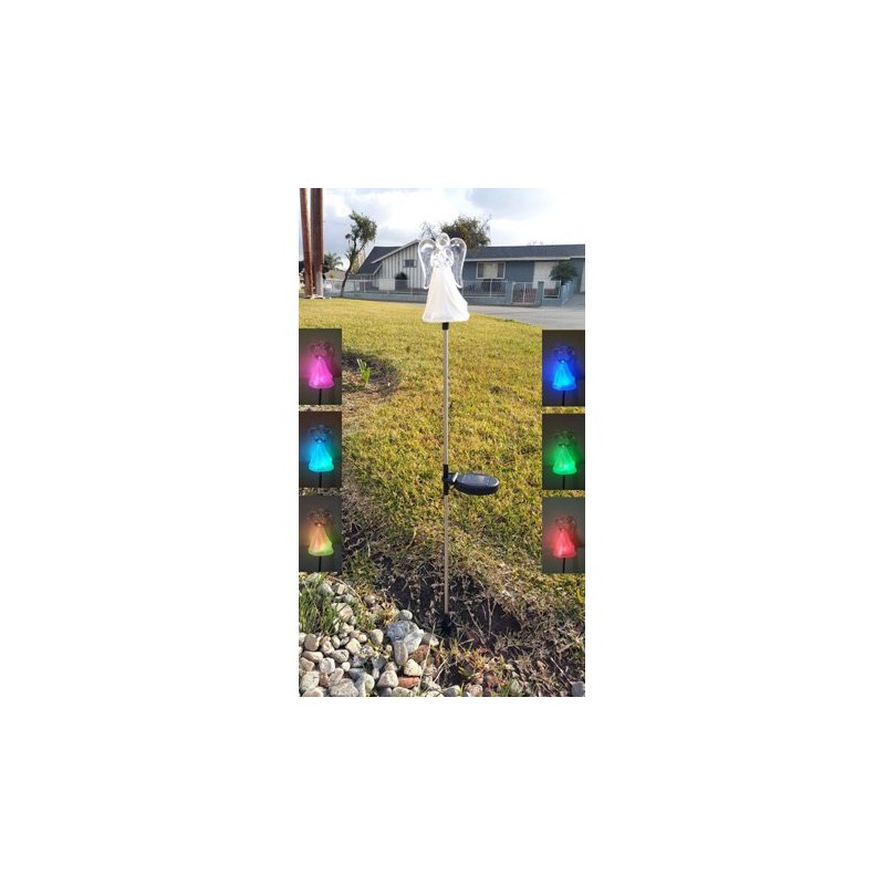 Unido Box Angel with Frosted Skirt Solar Garden Stake Light