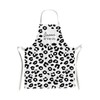 La Vida Apron Queen of the Day Leo Pattern Cotton Black White 73 x 56 cm