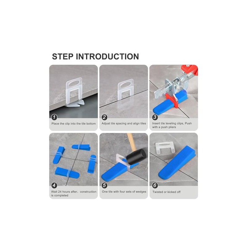 Tile Leveling System 1/16" Spacers Tile Leveler clips 2000pcs DIY