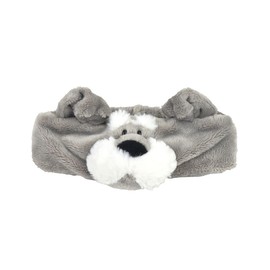 NICI ニキ ヘアバンド もこもこバンド リラックス メイク 洗顔 おうち時間 動物 シュナウザー 犬 ドッグ ギフト プレゼント グレー