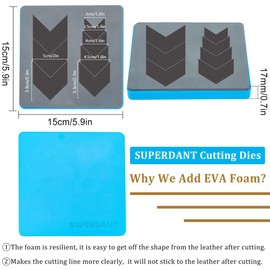 SUPERDANT Leather Cutting Dies 7 Sizes V Shape Arrow Die Cutter DIY Leather Crafts Wooden Die Cuts Dangle Earrings Die Cutter Keychain Die Cuts Machine Faux Leather Dies for Crafters