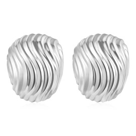 Boutiquelovin Statement Dupes Earrings Silver 925 Drop Hoop Earrings Women's Gift for Women Girlfriend Mum Girls, Sterling Silver, No Gemstone