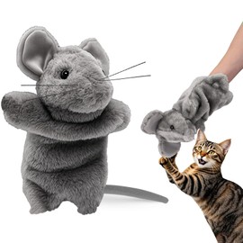 Mity rain Cat Wrestling Toy Puppet - Interactive Glove for Fun Play, Safe & Soft Cat Glove Puppet for Indoor Exercise & Mental Stimulation, Ideal for Pet Lovers
