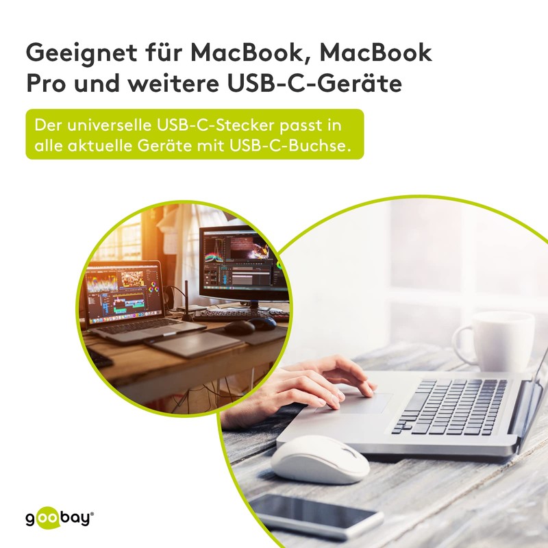 Goobay 66255 USB-C RJ45 Adapter, White
