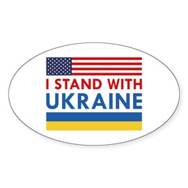 CafePress I Stand with Ukraine Oval Car Bumper Sticker(10-Pack)