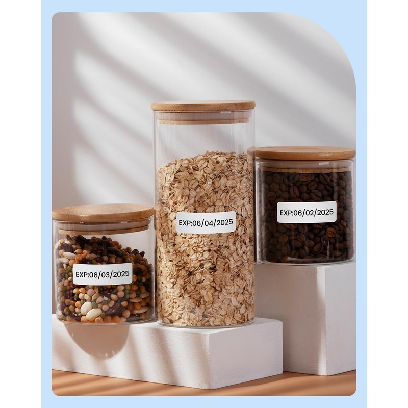 4-Rolls P21 Label Tape Transparent 180 Labels/Roll,14x40mm (0.55"x1.57"),Thermal Paper Compatible