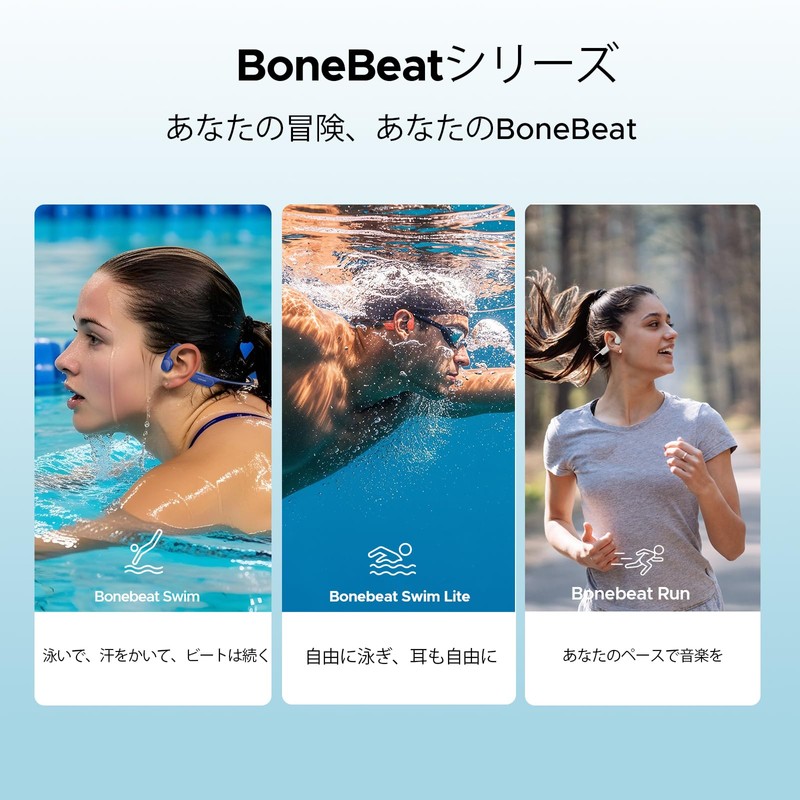 DOOGEEEco Bone Conduction Earphones, IPX8, Open Type, No Clogging Ears,