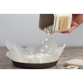 Ceramic Pie Weights Baking Beans Natural Food Grade Crust & Pastry Utensils with Wheat Straw Container (1.3Lb | 600g)