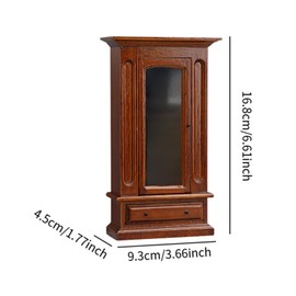 perfeclan Miniature Dollhouse Furniture Doll House Accessory, Wooden Wardrobe Decoration Handcraft Closet, Mini Doll Armoire 1/12 Scale