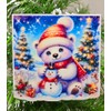 Polar Bear Ornament - Polar Bear Snowman Building Christmas Ornament