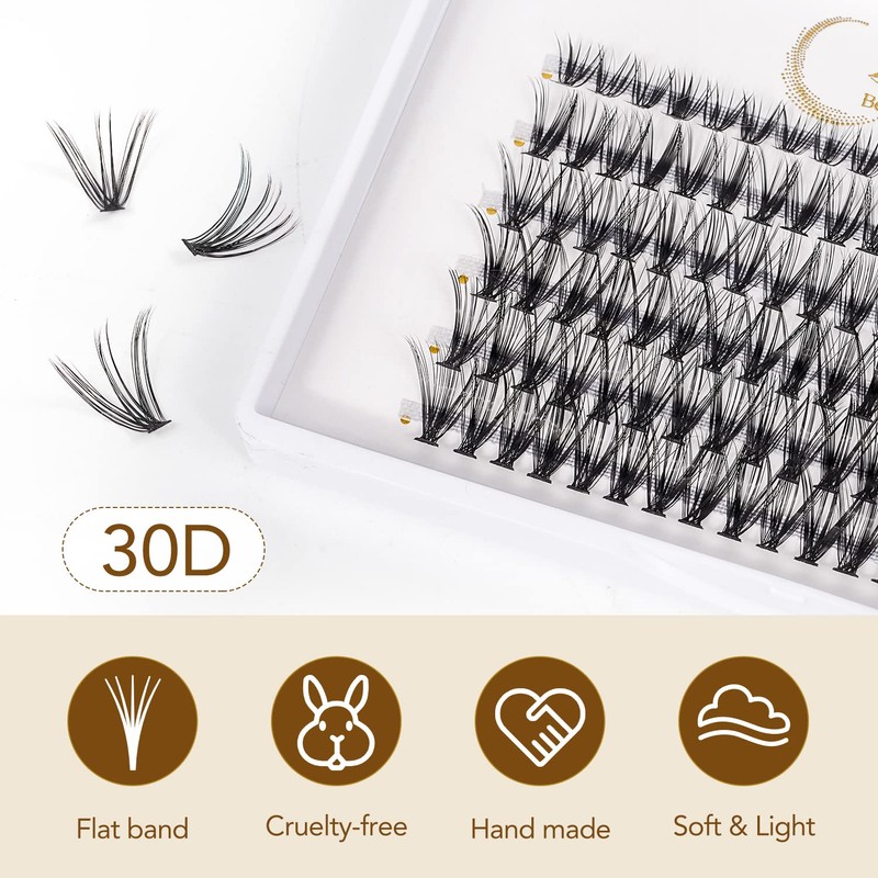 Lunamoon DIY Cluster Eyelashes, Individual Eyelashes for Eyelash Extension, DIY