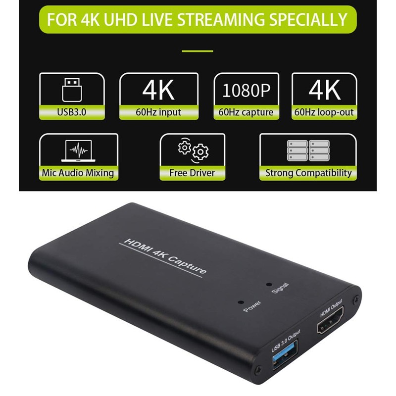 KuWFi HD 4K Video Capture Device Card HDMI to USB3.0