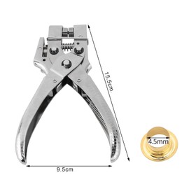 Crimping Pliers, Eyelet Pliers, Hole Punching Pliers, Eyelet Adjustment Tool + 100 Pieces Hollow Eyelets Easy Press