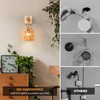 Glitnous Rattan Wall Sconces Battery Operated, Boho Wall Sconce, Battery