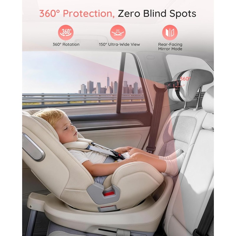 LUCKVIEW BM1 Baby Car Camera for Back Seat & Pet