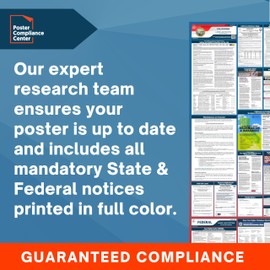 Labor Law Posters - California Labor Law Poster State, Federal, OSHA Compliant, Accurate & Up to Date, Poly Paper Labor Law Poster California, 24”w x 36”h (English)