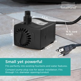 TotalPond 400 GPH Low Water Shut-Off Fountain Pump with Light