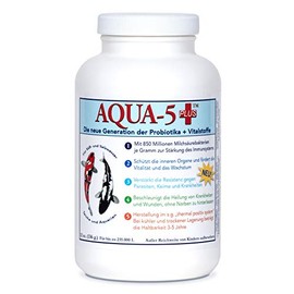 AQUA-5 PLUS+ The New Generation of Lactic Acid Bacteria + Probiotics + Vitamins Koi Pond Bacteria 336 g to 672 g (336 g (12 oz.) Medi)