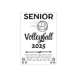 Senior Volleyball 2025 WIsh Bracelet, Volleyball Bracelet, Senior Volleyball, WIsh Bracelet Card