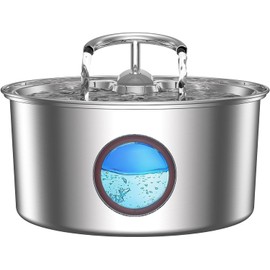 Tomxcute Cat Water Fountain Stainless Steel - 108oz/3.2L Cat Fountain for Drinking,Cat Drinking Fountain with Water Level Window,Smart Pump, Filters for Cats, Dogs, Multiple Pets