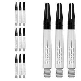 RUTHLESS Sting 3 Sets of 3 Stems Solid Polycarbonate Dart Shafts White with Black Aluminium Tip Tweenie 40mm (3XS1772)
