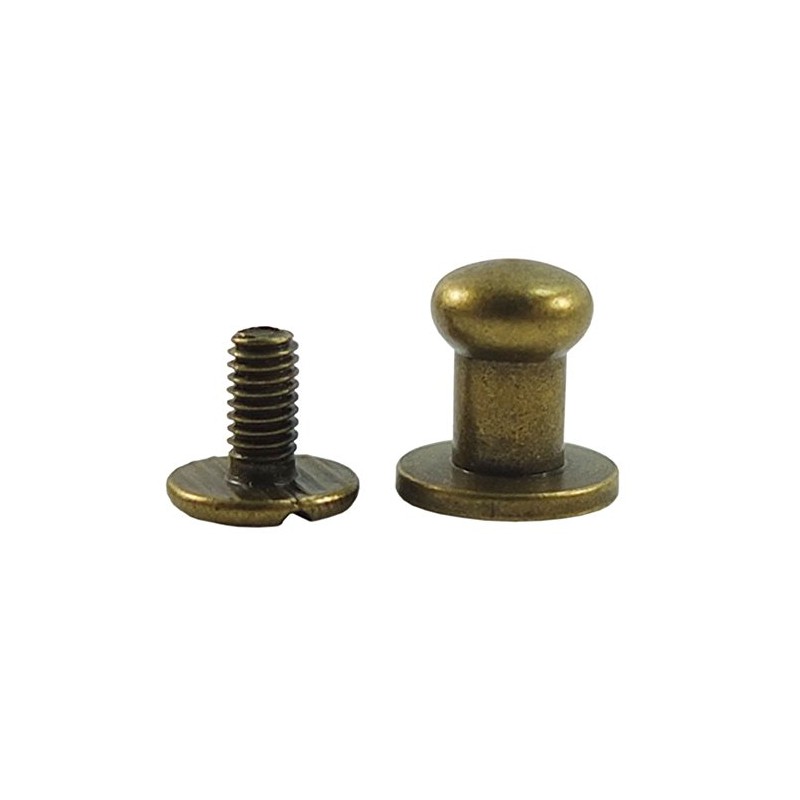 Bluemoona 50 Sets - Head Button 6mm 1/4 Brass Stud