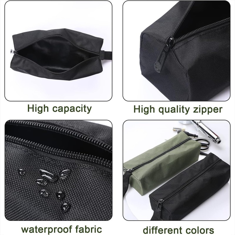 2Pcs Multipurpose Zipper Canvas Tool Bag Set for Screwdriver &