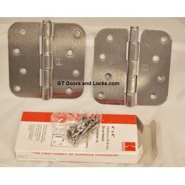 Hager Rc1842 Hinge 4" x 4" Satin Nickel 5/8" Radius Corner