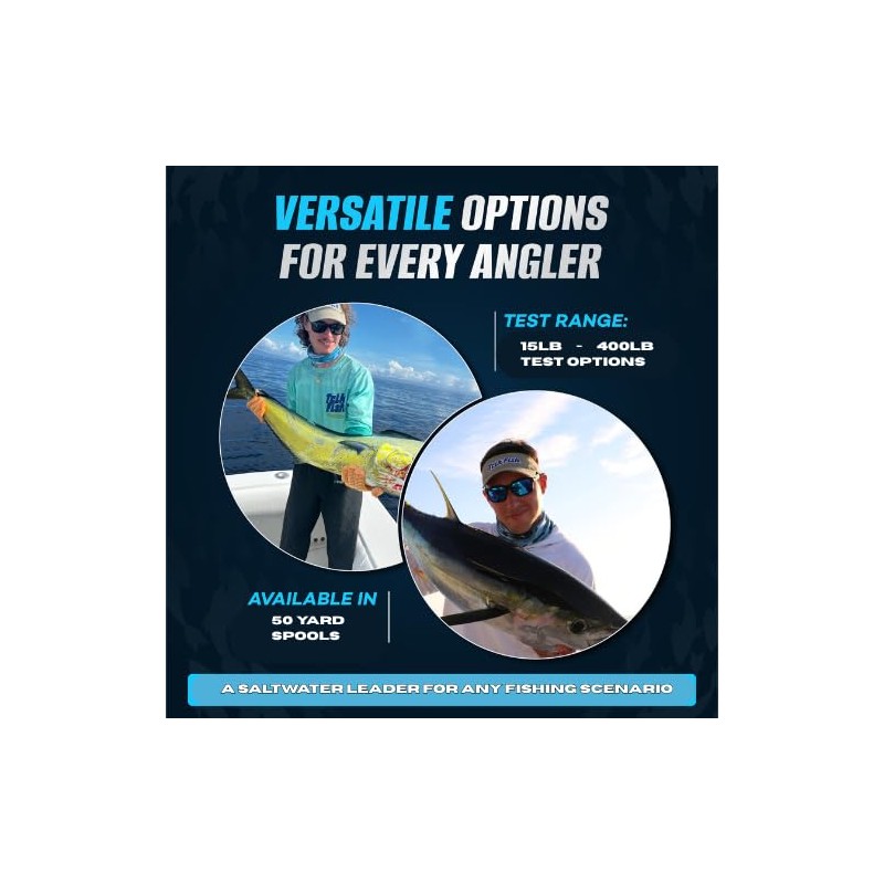 TrikFish Monofilament Leader Line for Saltwater Fishing - Premium Mono