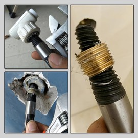 Yowodana Screw Extractor Pipe Tap, Pipe Tap, Set of 4, 1/2" 3/4" for Broken Screw Remover, Pipe Reverse Tap and Thread Correction, High Carbon Steel Broken Remover Tool, Broken Screw Extractor, Broken