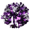 Metallic Cheerleader Cheerleading Pom Poms 6 inch 1 Pair (Purple/Silver)