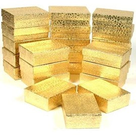 FindingKing 24 Gold Cotton Jewelry Gift Boxes Pocket Watch Displays 3.25"