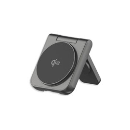 LMP Twist 2-in-1 - MagSafe Compatible Qi2 Wireless Charging Pad - Includes Power Supply and Cable - Collapsible, Ideal for Travel - Black