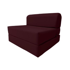 Amfuton Sleeper Chair Folding Foam Beds, Portable Foldable Bed 6 x32x70 Burgundy