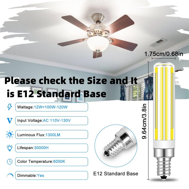 Megereet Updated Dimmable E12 LED Bulbs 100W 120W Incandescent Bulb