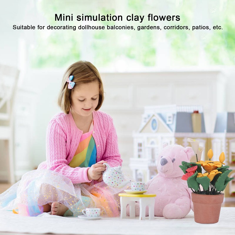 1:12 Miniature Dollhouse Plants Hand Crafted High Simulation Mini Potted