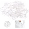 Dumhuts Pack of 50 Clear Round Resin Buttons 4 Hole