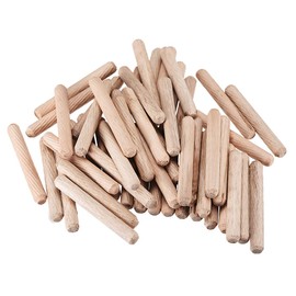 sourcing map 0.31"x2.36"(8x60mm) Wooden Dowel Pin Wood Kiln Dried Fluted Beveled Hardwood 100pcs