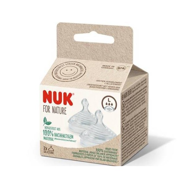 Nuk for Nature Silicone Nipple Size L, 2pcs
