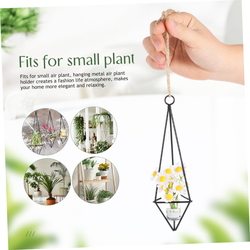 SUPVOX 4Pcs Geometric Metal Air Plant Holder Stylish Hanging Planter