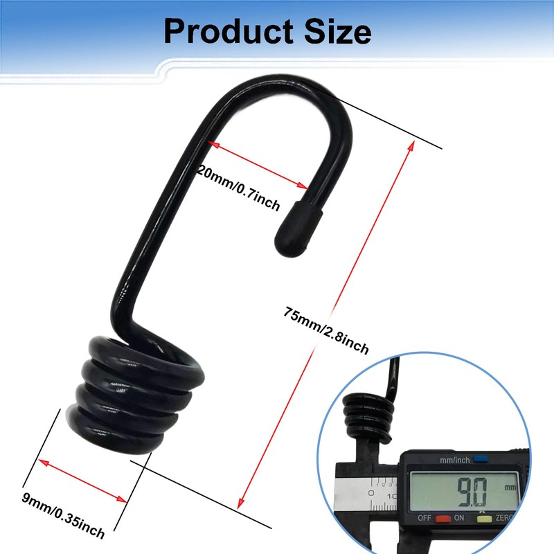 10Pcs Bungee Cord Hooks Spiral Bungee Hooks Cord Hook Wire