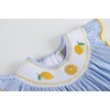 Lil cactus Baby and Girl Light Bue Striped Lemons Smocked
