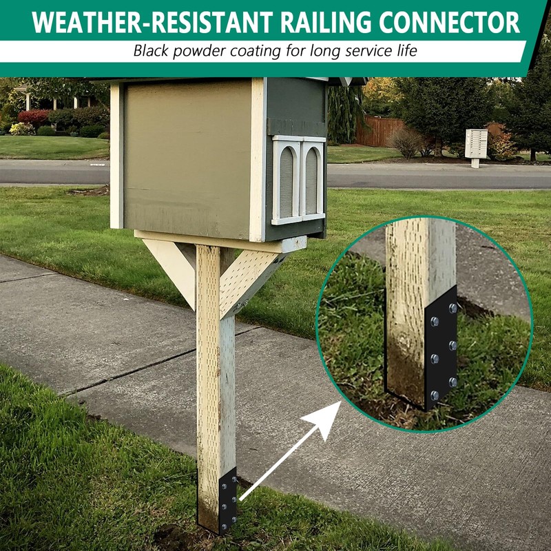 VoTwoofv U-Shape Wet Concrete Post Holder for 4"x4" (Actual 3.5"x3.5")