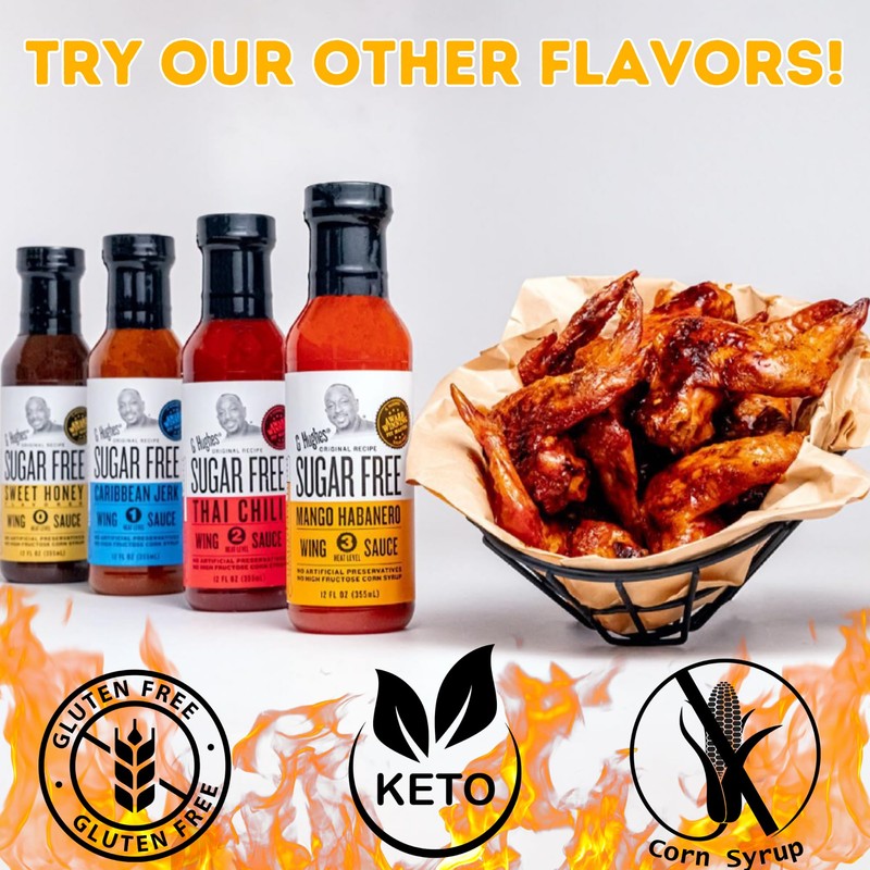 G Hughes Mango Habanero Wing Sauce, Sugar Free, No Artificial