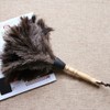 34cm Ostrich Feather Duster Reusable Wooden Handle Dust Removal Anti