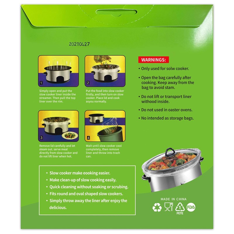 30 Counts Slow Cooker Liners by ECOOPTS | Large Cooking