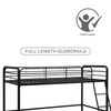 DHP Junior Loft Bed, Space-Saving Metal Frame, Black Finish, Ideal
